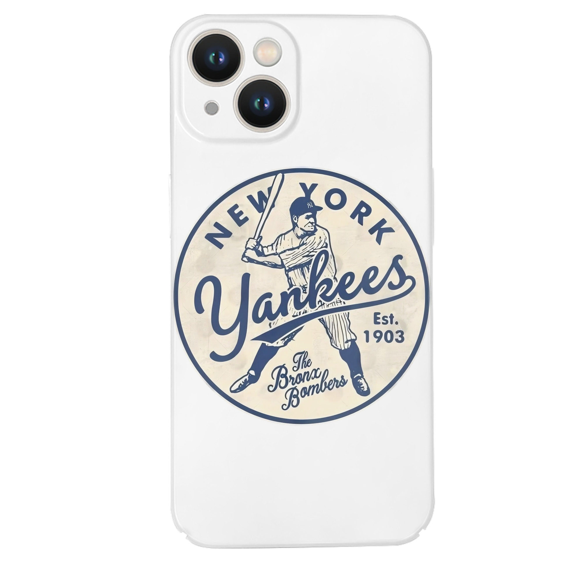 New York Yankees The Bronx Bombers Estd 1903 IPhone 14 Series Full-Cover Hard Case – Shockproof With Raised Camera Protection – Precise Cutouts, Wireless Charging Compatible – Durable, Anti-Yellowing, Easy To Clean